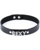 collier ras-de-cou en simili cuir et strass sexy, Paradise boutik, vue de face