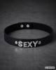 collier ras-de-cou en simili cuir et strass sexy, Paradise boutik, photo studio