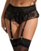 porte-jarretelles string en dentelle noir, Paradise Boutik, zoom de face