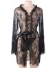 kimono en dentelle et string, noir, Paradise boutik, devant