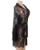 kimono en dentelle et string, noir, Paradise boutik, profil