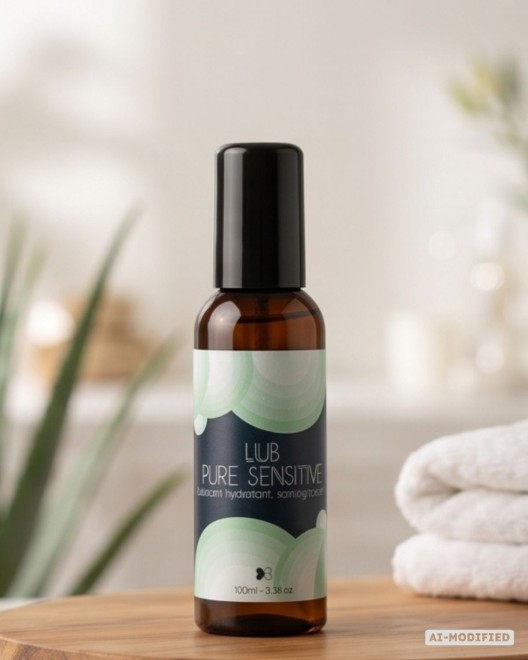 Lubrifiant Pure sensitive, photo de présentation ambiance salle de bain
