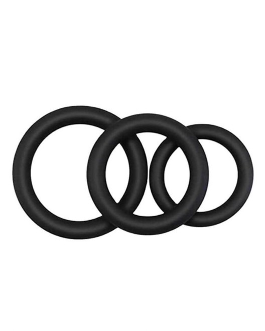 lot de 3 cockrings, Hard me 3, Paradise Boutik, noir, pack