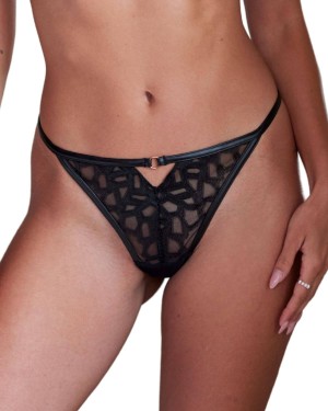 string noir Ange, Valege Lingerie, zoom de face