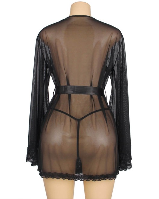 kimono noir transparent, Paradise Boutik, derrière