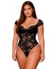 body top en dentelle à armatures, noir, paradise boutik, mannequin grande taille
