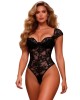 body top en dentelle à armatures, noir, paradise boutik, mannequin face