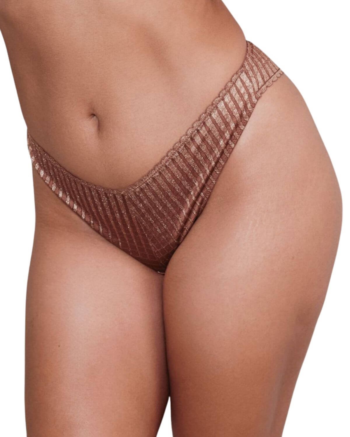 tanga doré Diam, Valege Lingerie, zoom de face