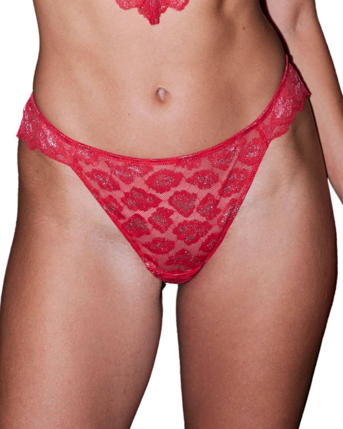 tanga rouge, Bling christmas, Valege Lingerie, zoom de face