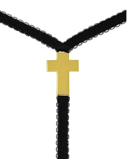 micro string Inspiration Divine, Scandale, zoom bijou croix