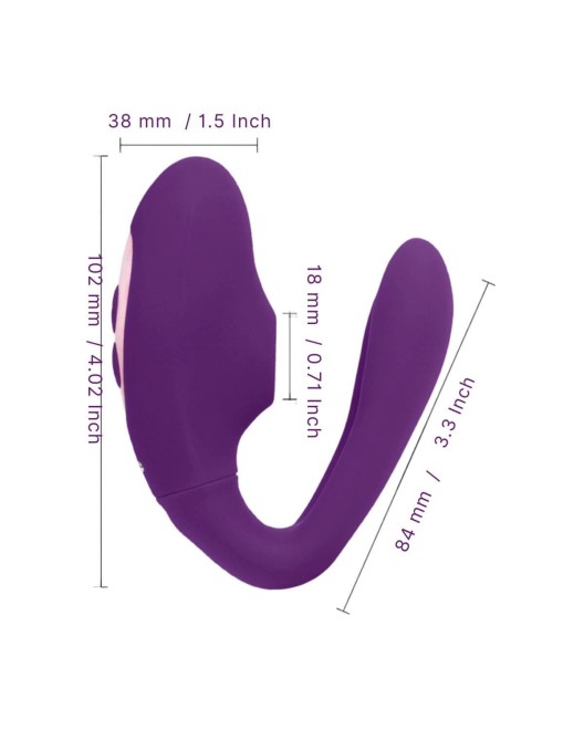 stimulateur pour couple télécommandé, Magic Teppoo, violet, Paradise boutik, dimensions