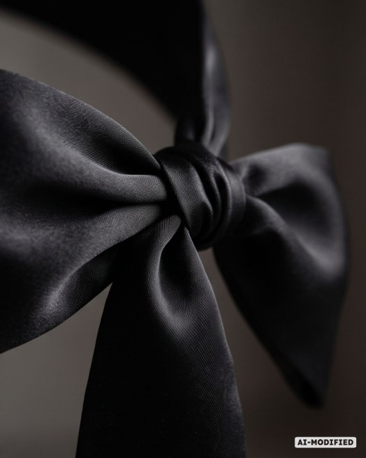 bandeau pour les yeux satiné, noir, Captive, Paradise boutik, zoom