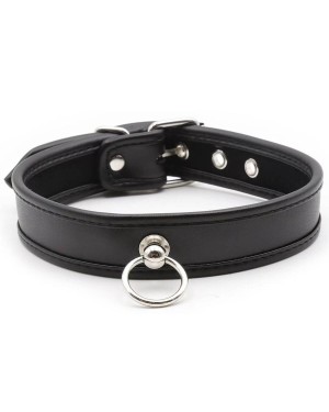 collier bdsm simili et attache métal, Captive, Paradise boutik, vue devant