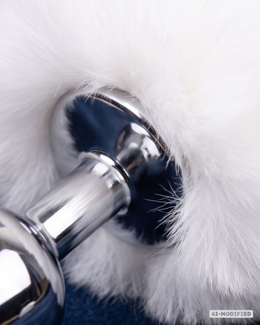 plug bijou queue de lapin, Paradise boutik, blanc, zoom