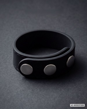 cockring en silicone réglable, noir, paradise boutik