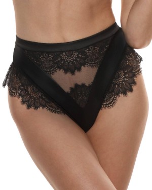string brésilien taille haute Clair de lune, noir, Prelude, zoom de face
