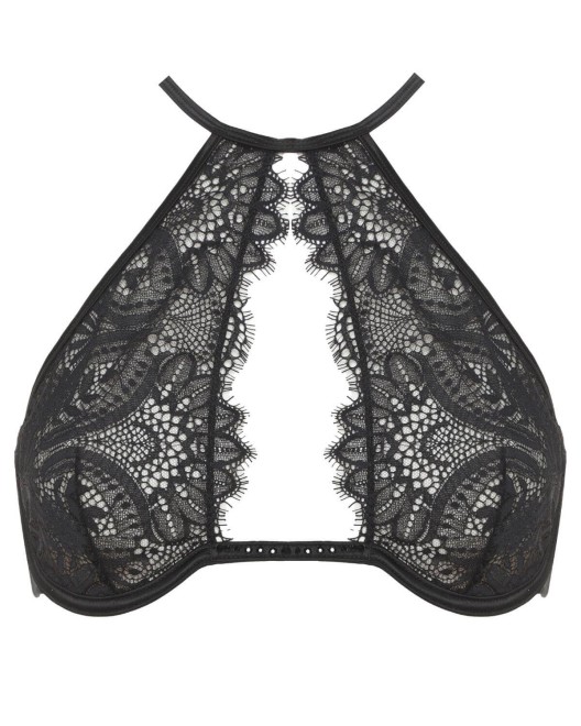 soutien-gorge fantaisie à armatures, collection Clair de Lune, Prelude, noir, devant
