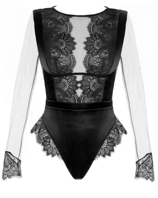 body string outwear noir, collection Clair de lune, Prelude, devant