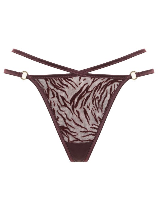 string bordeaux, collection Nuits de velours, Prelude Lingerie, devant