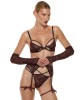 string bordeaux, collection Nuits de velours, Prelude Lingerie, porté avec l'ensemble, vue de face