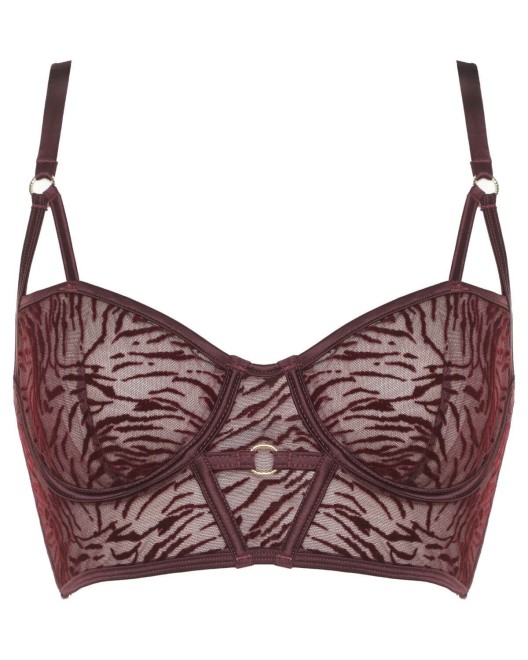 bralette à armatures bordeaux, Nuits de velours, Prelude lingerie, devant