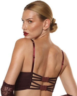 bralette à armatures bordeaux, Nuits de velours, Prelude lingerie, zoom de dos