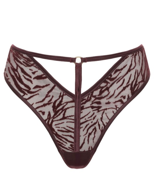 string brésilien bordeaux, collection Nuits de velours, Prelude lingerie, devant