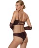 string brésilien bordeaux, collection Nuits de velours, Prelude lingerie, porté avec le soutien-gorge assorti, vue de dos