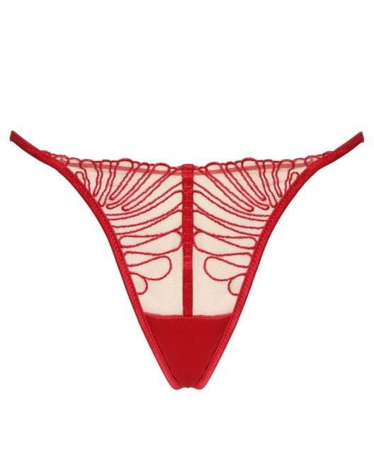 string, collection rouge interdit, Prelude Lingerie, devant
