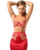 soutien-gorge corbeille, collection Rouge Interdit, Prelude Lingerie, porté avec jupe assortie