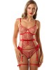 string brésilien, collection Rouge interdit, Prelude Lingerie, ensemble vue de face