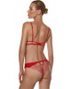 string brésilien, collection Rouge interdit, Prelude Lingerie, mannequin femme pose de dos