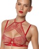 harnais choker Rouge Interdit, Prelude lingerie, mannequin femme, vue de face