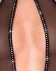 robe wetlook et décolleté transparent à strass, Noir handmade, zoom