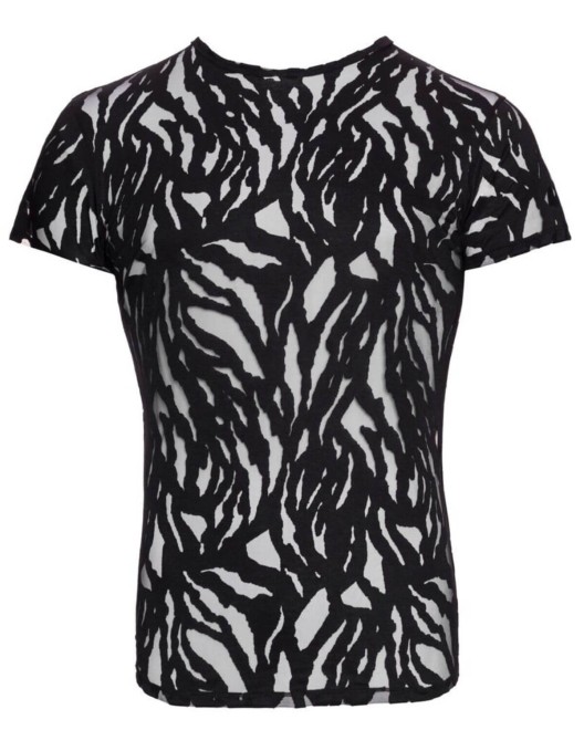 t-shirt homme flocké transparent, noir, Svenjoyment, devant
