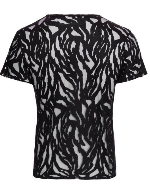 t-shirt homme flocké transparent, noir, Svenjoyment, dos