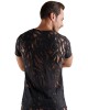 t-shirt homme flocké transparent, noir, Svenjoyment, vue de dos