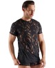 t-shirt homme flocké transparent, noir, Svenjoyment, vue de face