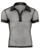 chemise homme en résille et wetlook, noir, Svenjoyment, devant