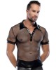 chemise homme en résille et wetlook, noir, Svenjoyment, vue de face