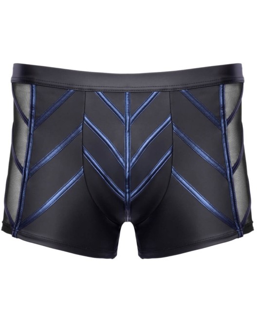 boxer homme wetlook et résille liseré, noir, Nek, devant