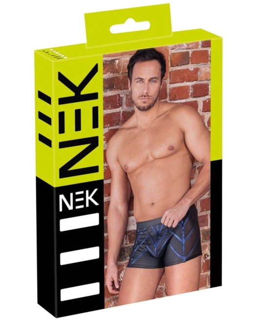 boxer homme wetlook et résille liseré, noir, Nek, boîte