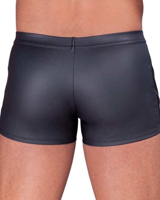 boxer homme wetlook et résille liseré, noir, Nek, zoom dos