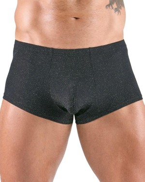 boxer homme en lurex, noir, Svenjoyment, zoom de face